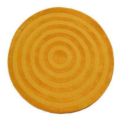 Rugs, (Presto), ICHT1735C5X5, Yellow Color Solid Hand Tufted Round Wool Carpet-VT15921-72X72 inches