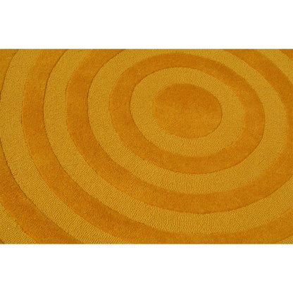 Rugs, (Presto), ICHT1735C4X4, Yellow Color Solid Hand Tufted Round Wool Carpet-VT15921-48X48 inches