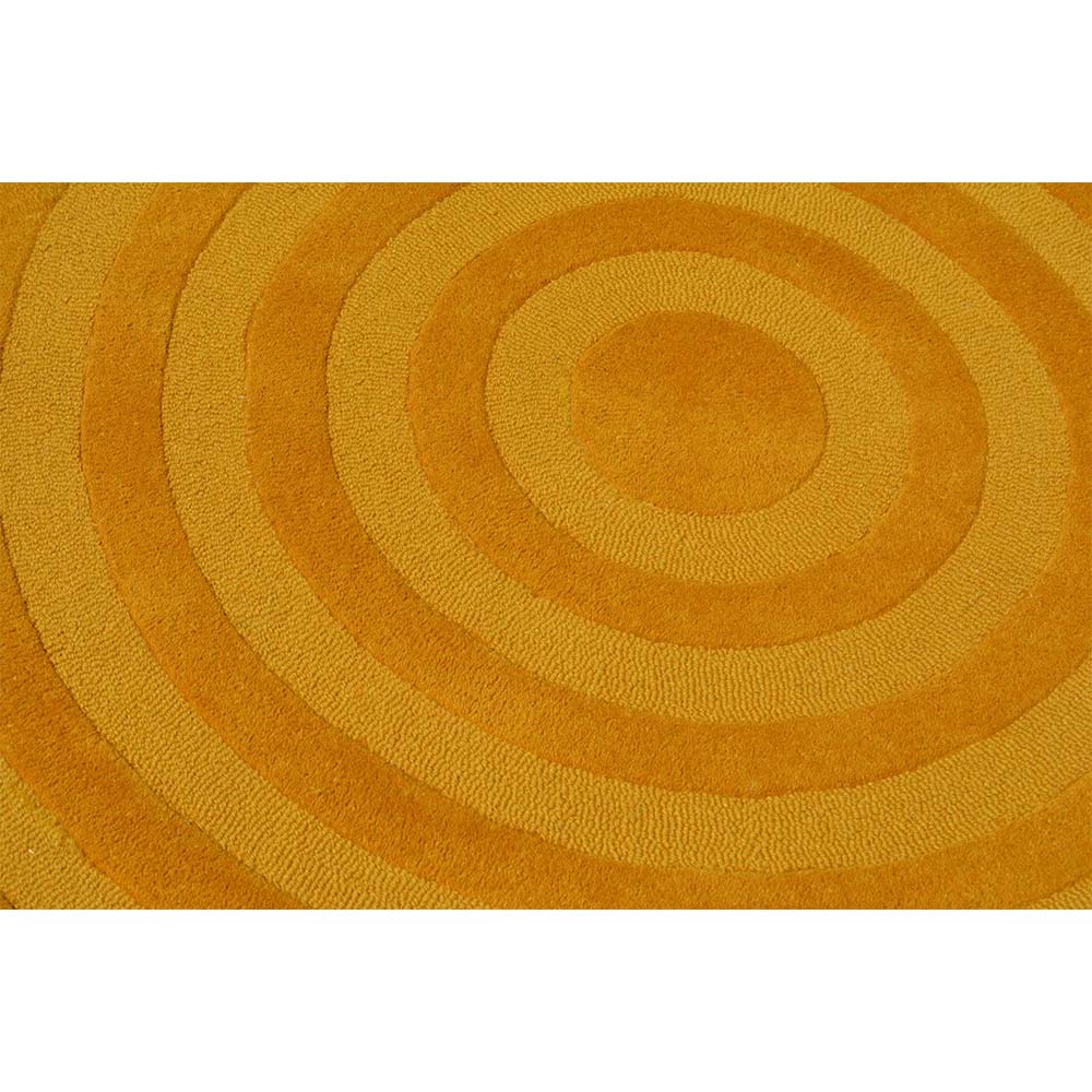 Rugs, (Presto) ICHT1735C3X3, Yellow Color Solid Hand Tufted Round Wool Carpet, Rugs - VT15921