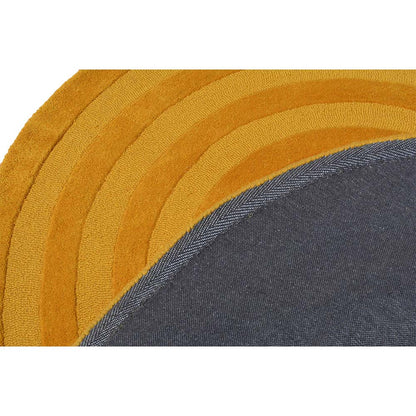 Rugs, (Presto), ICHT1735C5X5, Yellow Color Solid Hand Tufted Round Wool Carpet-VT15921-72X72 inches