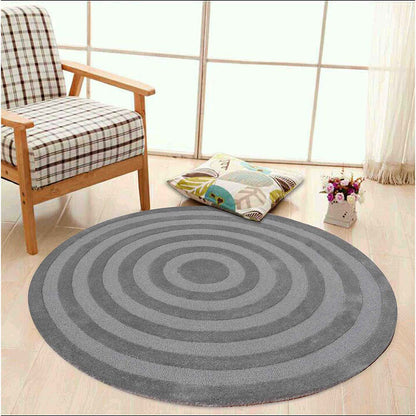 Rugs, (Presto), ICHT1740C4X4, Grey Color Solid Hand Tufted Round Wool Carpet-VT15922-48X48 inches