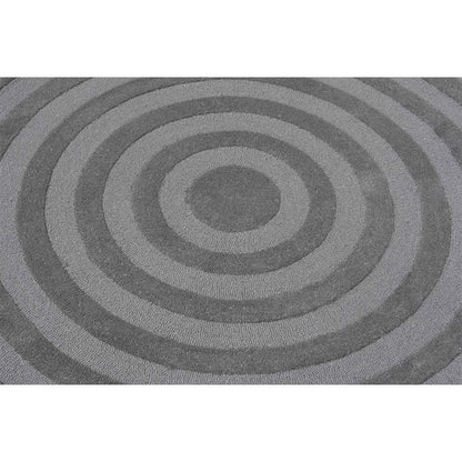 Rugs, (Presto) ICHT1740C3X3, Grey Color Solid Hand Tufted Round Wool Carpet, Rugs - VT15922