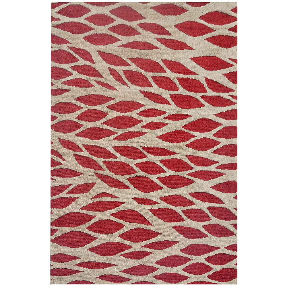 Rugs, (Presto), ICKC111C6X9, Red and Beige Abstract Polyester Carpet-VT15923-72X108 inches