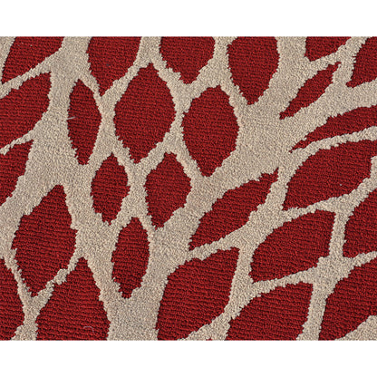 Rugs, (Presto) ICKC111C2X5, Red and Beige Abstract Polyester Carpet, Rugs - VT 15923