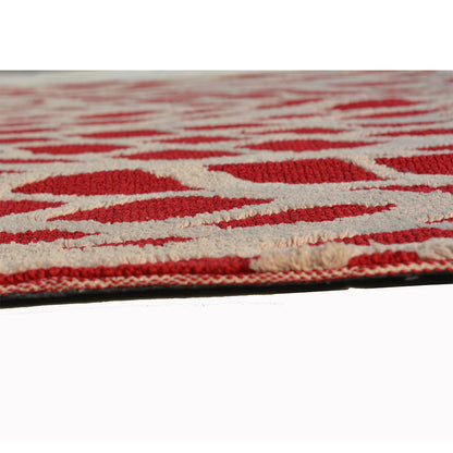 Rugs, (Presto), ICKC111C4X6, Red and Beige Abstract Polyester Carpet-VT15923-48X72 inches