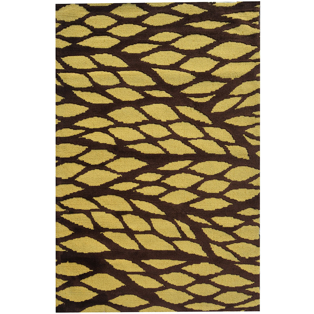 Rugs, (Presto), ICKC115C5X8,Yellow and Brown Abstract Polyester Carpet-VT15925-60X96 inches