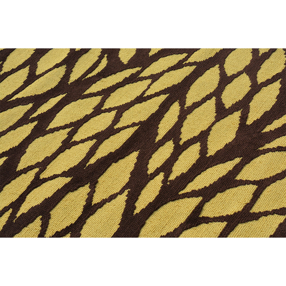 Rugs, (Presto), ICKC115C3X5, Yellow and Brown Abstract Polyester Carpet-VT15925-36X60 inches
