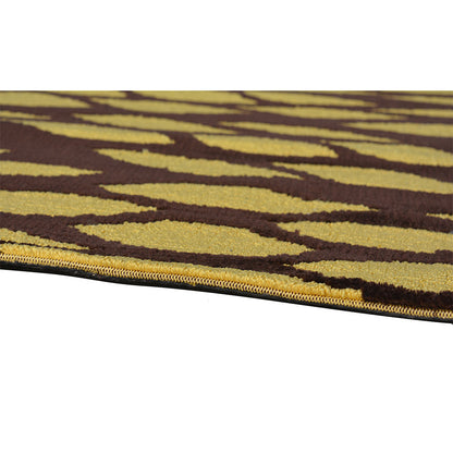 Rugs, (Presto) ICKC115C2X5,  Yellow and Brown Abstract Polyester Carpet, Rugs - VT 15925
