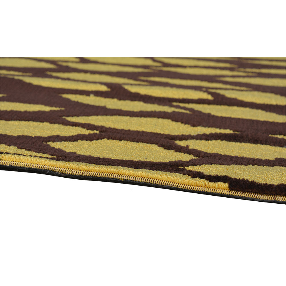 Rugs, (Presto), ICKC115C4X6, Yellow and Brown Abstract Polyester Carpet-VT15925-48X72 inches