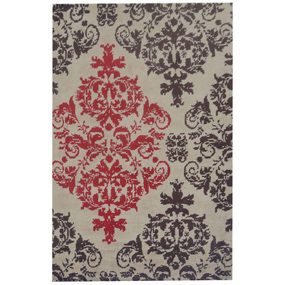 Rugs, (Presto), ICKC121C4X6, Red, Brown and beige Abstract Polyester Carpet-VT15926-48X72 inches