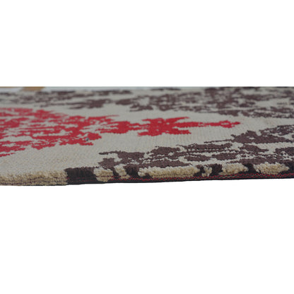 Rugs, (Presto), ICKC121C4X6, Red, Brown and beige Abstract Polyester Carpet-VT15926-48X72 inches