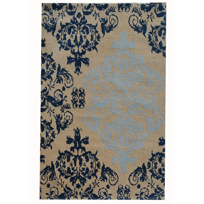 Rugs, (Presto) ICKC122C2X5, Blue and Beige Abstract Polyester Carpet, Rugs - VT 15927
