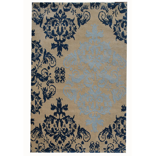 Rugs, (Presto), ICKC122C4X6, Blue and Beige Abstract Polyester Carpet-VT15927-48X72 inches