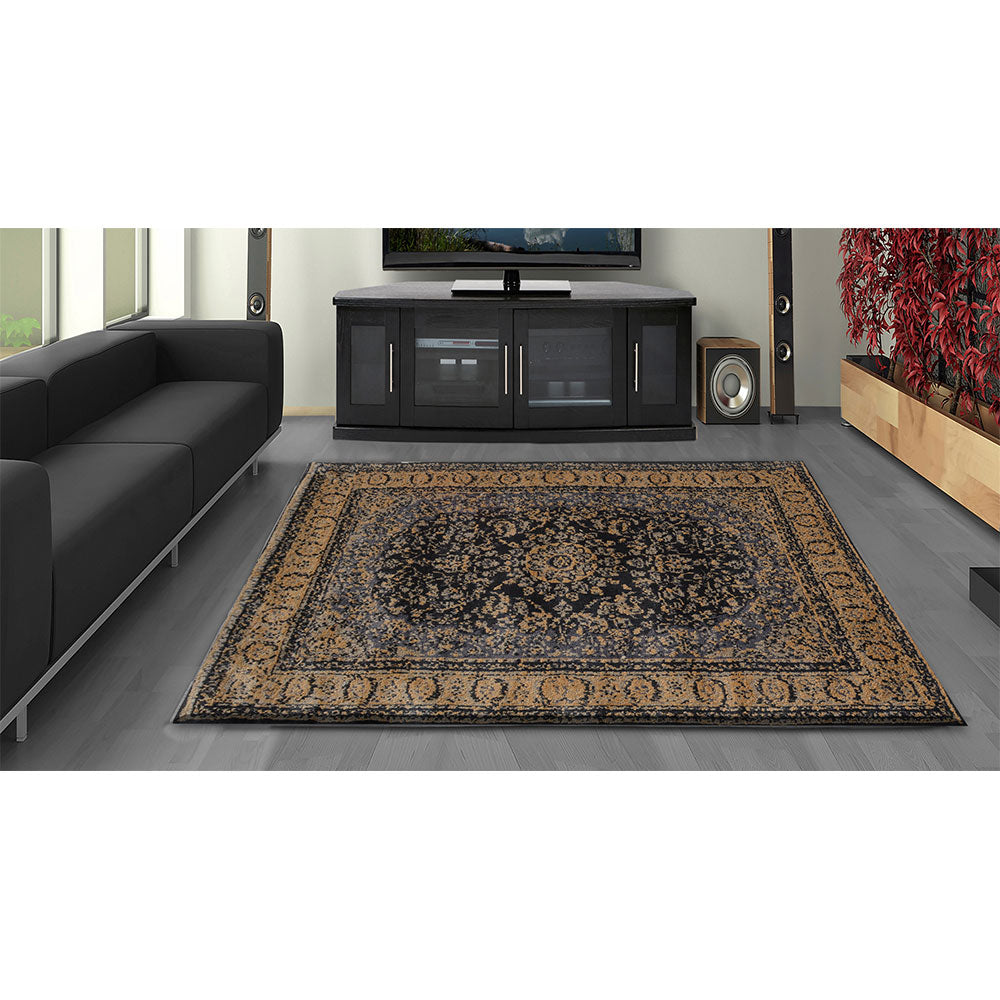 Rugs, (Presto) ICKC135C2X5, Blue & Beige Ethnic Polyester Carpet, Rugs - VT 15932