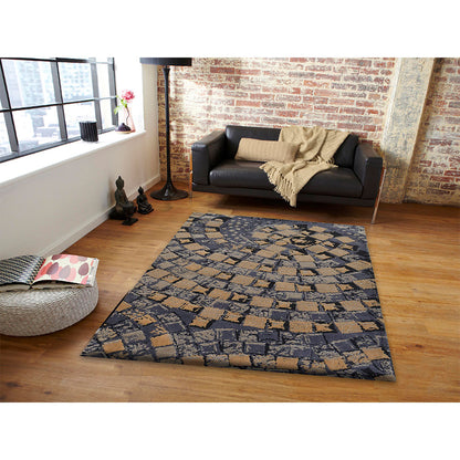 Rugs, (Presto), ICKC143C6X9, Gold & Grey Ethnic Polyester Carpet-VT15933-72X108 inches