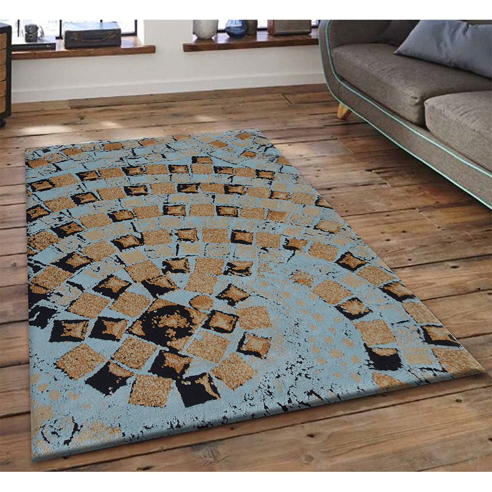 Rugs, (Presto), ICKC149C3X5,Blue and Black Abstract Polyester Carpet-VT15934-36X60 inches