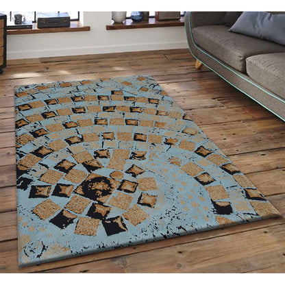 Rugs, (Presto), ICKC149C5X8, Blue and Black Abstract Polyester Carpet-VT15934-60X96 inches