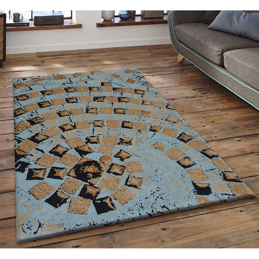 Rugs, (Presto), ICKC149C5X8, Blue and Black Abstract Polyester Carpet-VT15934-60X96 inches