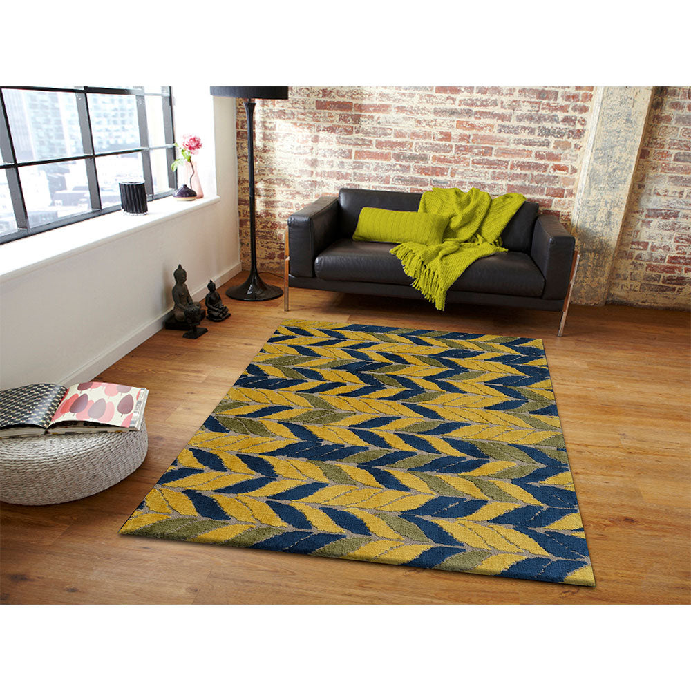 Rugs, (Presto) ICKC14C2X5, Grey, Beige & Orange color Floral Polyester Carpet, Rugs - VT 15935