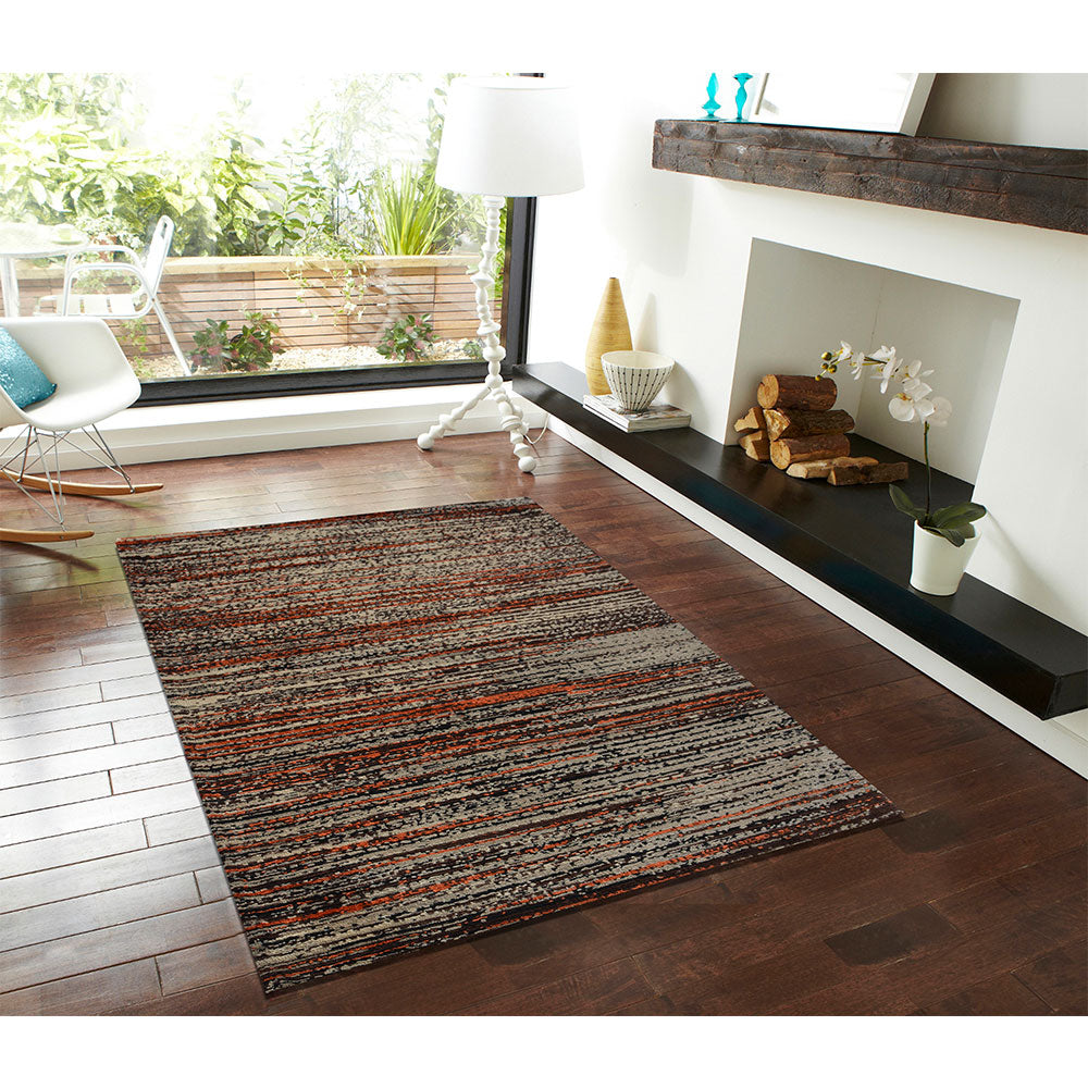 Rugs, (Presto) ICKC156C2X5, Multicolor Stripes Polyester Carpet, Rugs - VT 15937