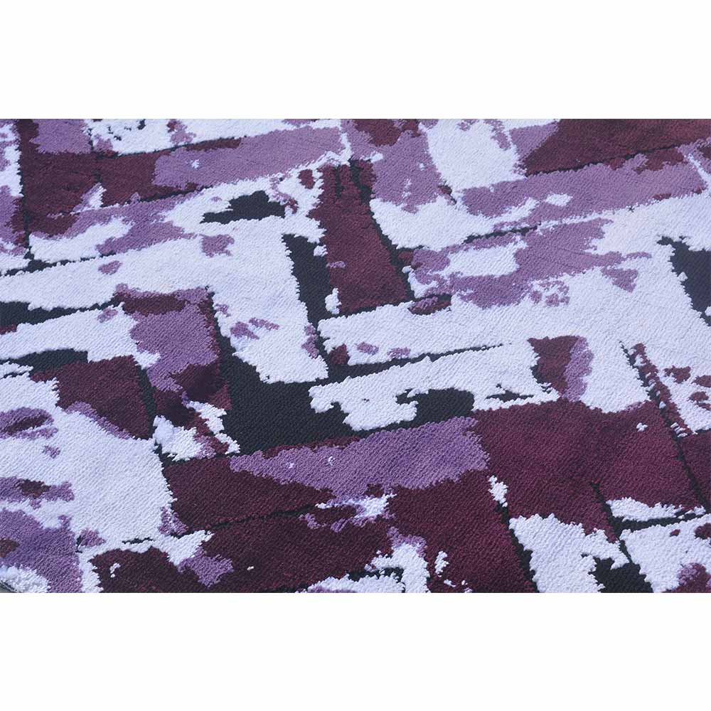 Rugs, (Presto) ICKC199C2X5, Purple & White Abstract Polyester Carpet - VT15948