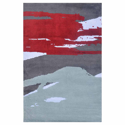 Rugs, (Presto) ICKC201C6X9, Red & Grey colour Floral Polyester Carpet-VT 15950-72X108 inches