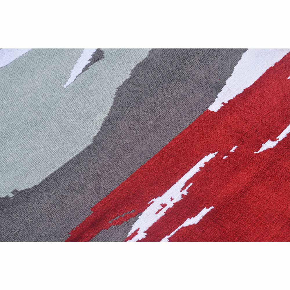 Rugs, (Presto) ICKC201C2X5, Red & Grey Abstract Polyester Carpet - VT15950