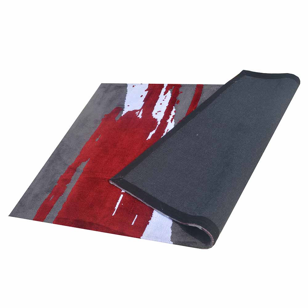 Rugs, (Presto) ICKC201C6X9, Red & Grey colour Floral Polyester Carpet-VT 15950-72X108 inches