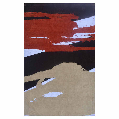 Rugs, (Presto) ICKC206C4X6, Orange, Brown & Gold Abstract Polyester Carpet - VT15951-48X72 inches