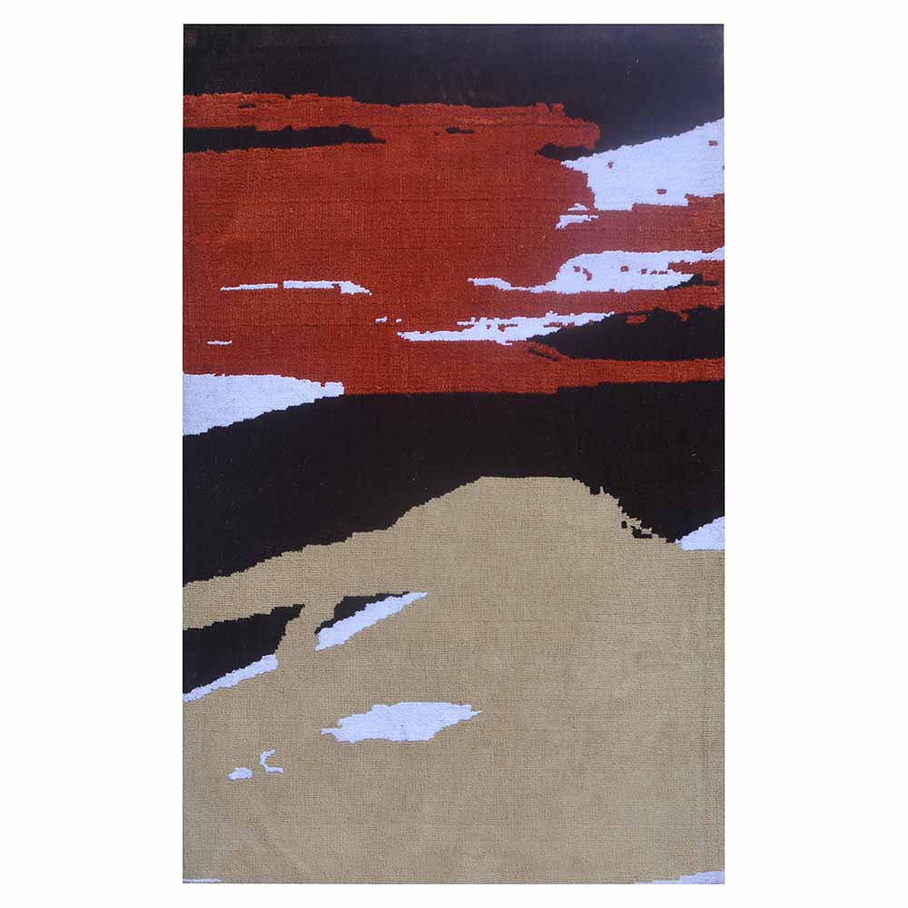 Rugs, (Presto) ICKC206C6X9, Orange, Brown & Gold Abstract Polyester Carpet -VT 15951-72X108 inches