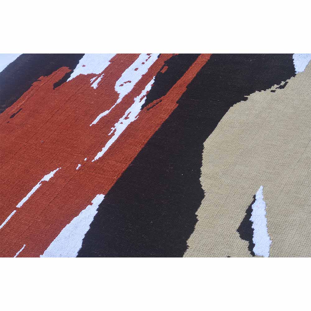 Rugs, (Presto) ICKC206C5X7, Orange, Brown & Gold Abstract Polyester Carpet-VT15951-60X96 inches