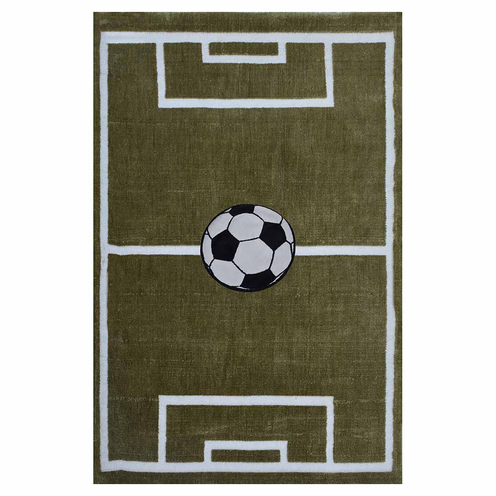 Rugs, (Presto) ICKC243C6X9, Football FiVTd shaped Green & White Polyester Carpet -VT 15958-72X108 inches