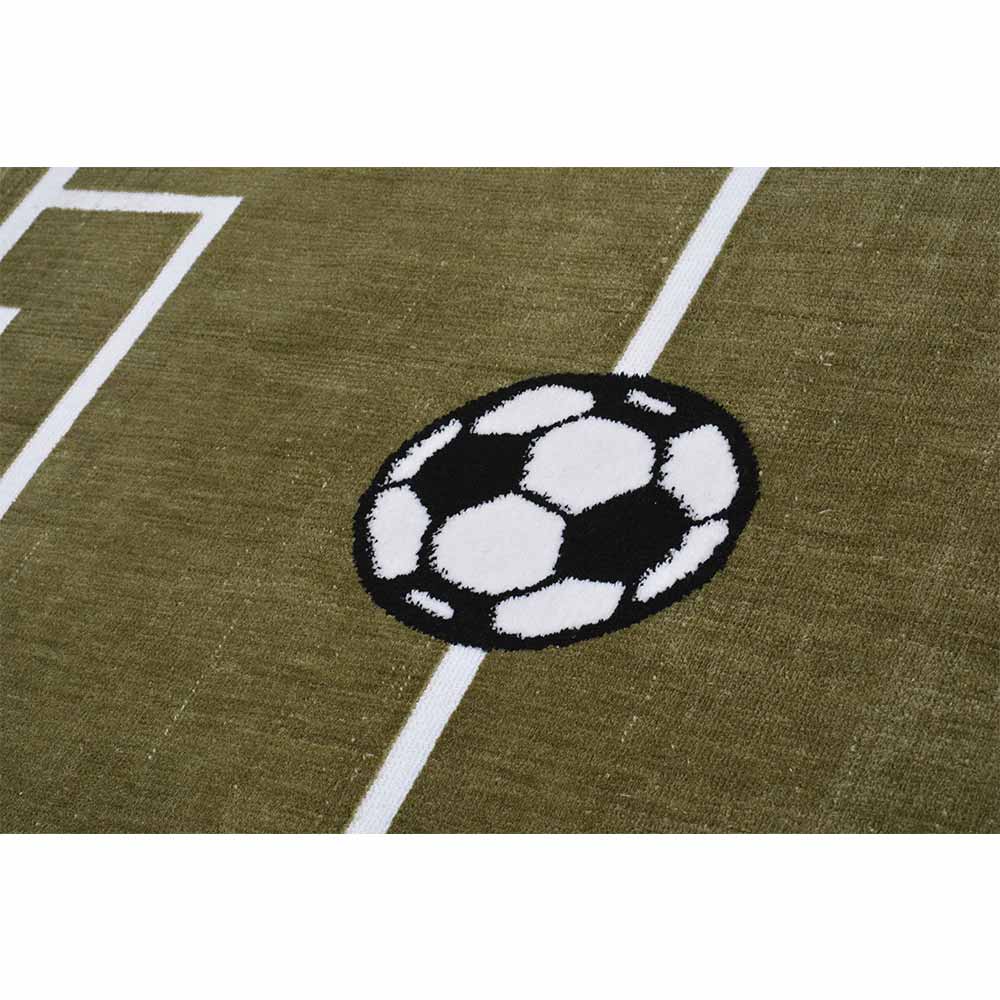 Rugs, (Presto) ICKC243C3X5, Football FiVTd shaped Green & White Polyester Carpet -VT15958-36X60 inches