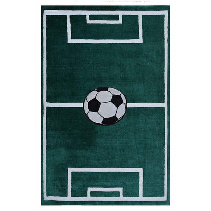 Rugs, (Presto), ICKC248C4X6, Football Field shaped Green and White Polyester Carpet, Rugs - VT-15959-48X72inches