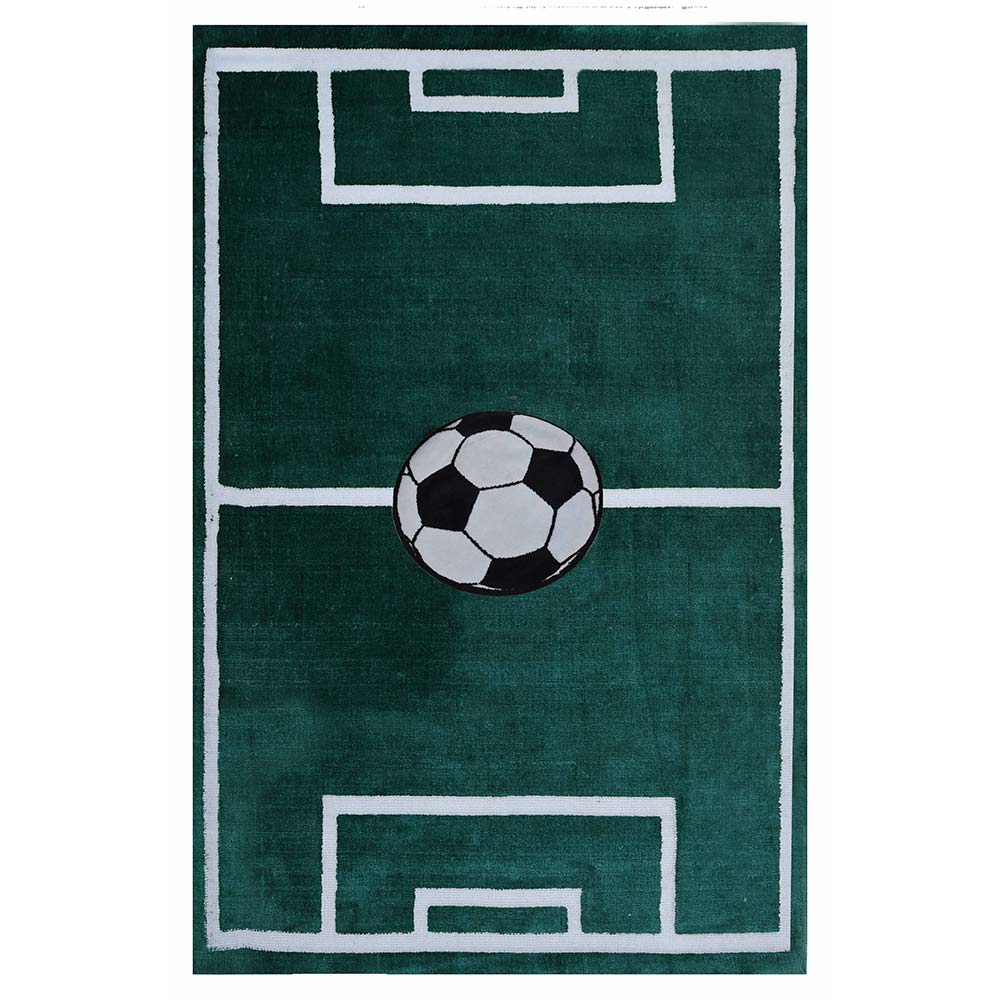 Rugs, (Presto), ICKC248C3X5, Football Field shaped Green and White Polyester Carpet, Rugs -VT-15959-36X60inches