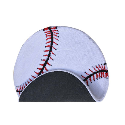 Rugs, (Presto), ICKC251C3X3, Baseball shaped White and Red Polyester Carpet, Rugs - VT-15961-36X36inches