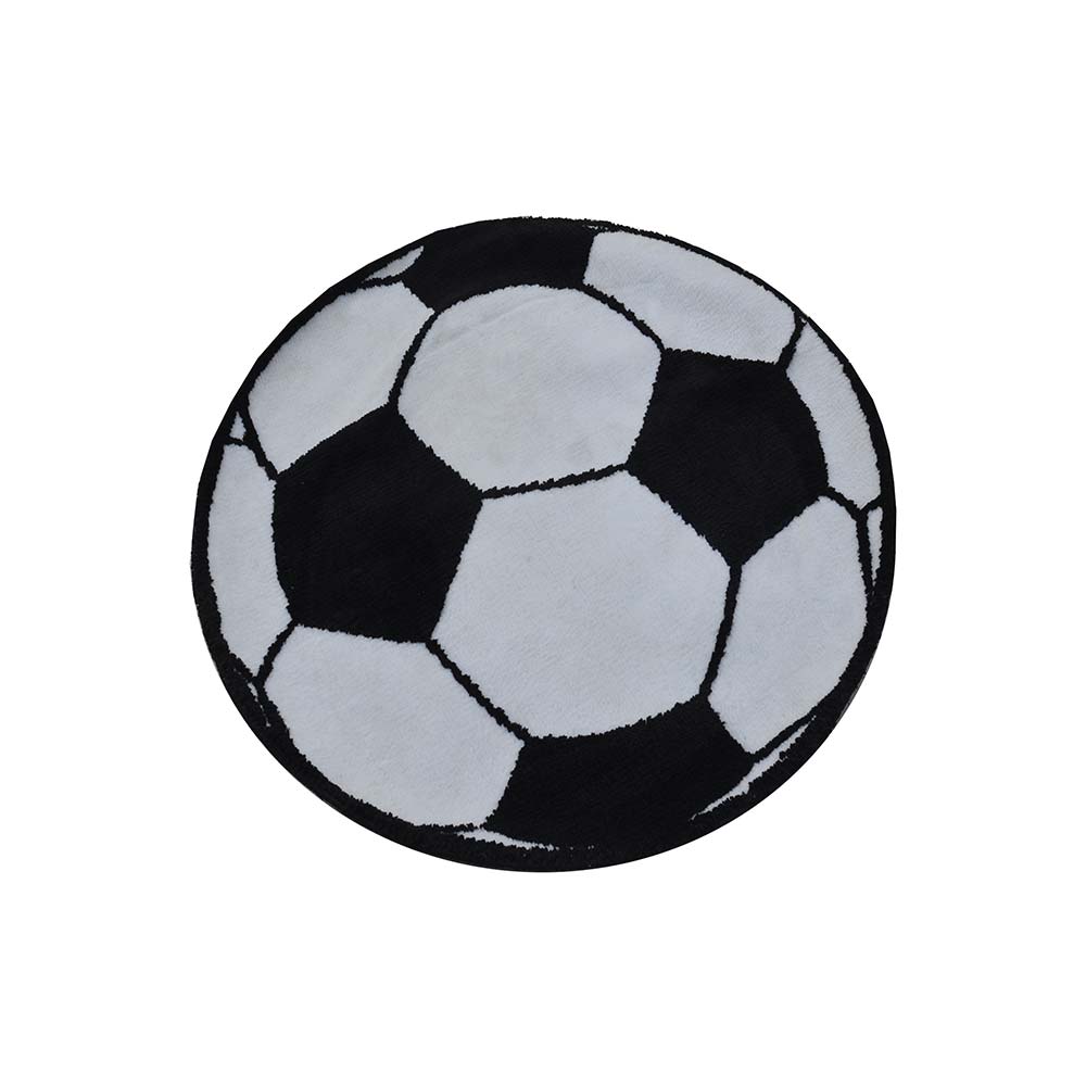 Rugs, (Presto), ICKC255C3X3, Football shaped Black and White Polyester Carpet, Rugs - VT-15962