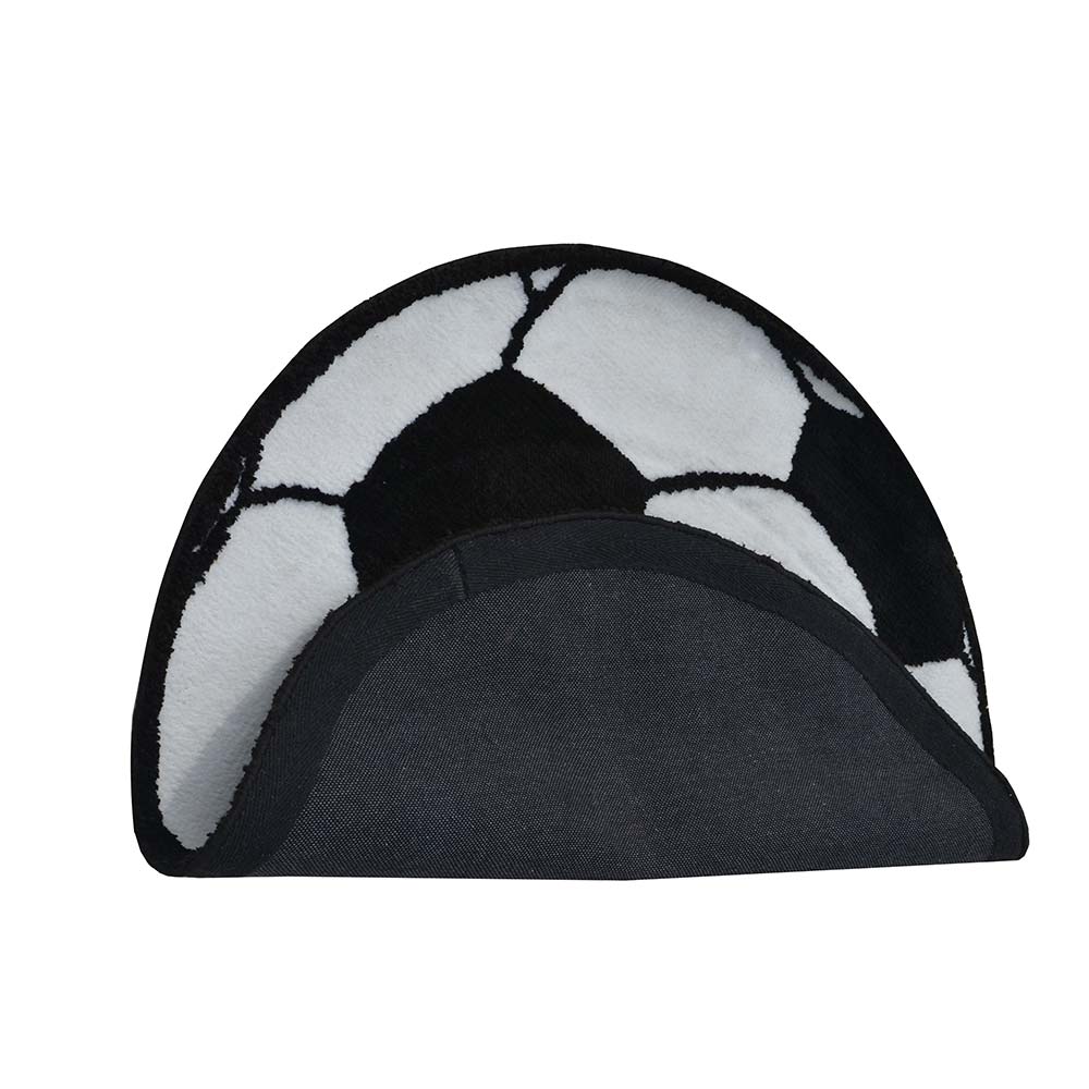 Rugs, (Presto), ICKC255C3X3, Football shaped Black and White Polyester Carpet, Rugs - VT-15962