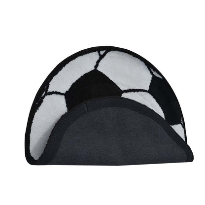 Rugs, (Presto), ICKC255C3X3, Football shaped Black and White Polyester Carpet, Rugs - VT-15962