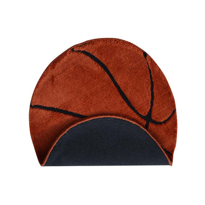 Rugs, (Presto), ICKC256C4X4, Basketball shaped Orange and Black Polyester Carpet, Rugs - VT-15963-48X48inches