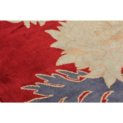 Rugs, (Presto), ICKC261C3X5, Red, Gold and Grey Floral Polyester Carpet, Rugs - VT-15965-36X60inches