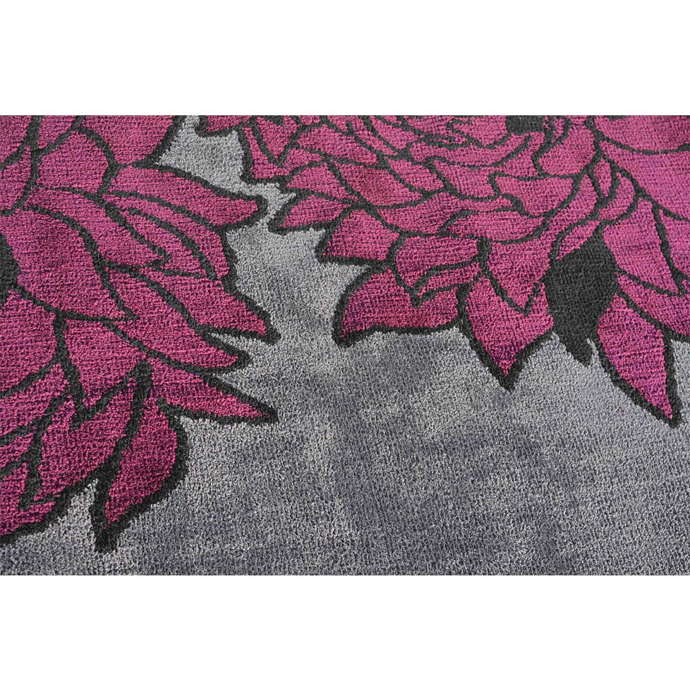 Rugs, (Presto), ICKC266C2X5, Grey, Purple and Orange Floral Polyester Carpet, Rugs - VT-15967-22X55inches