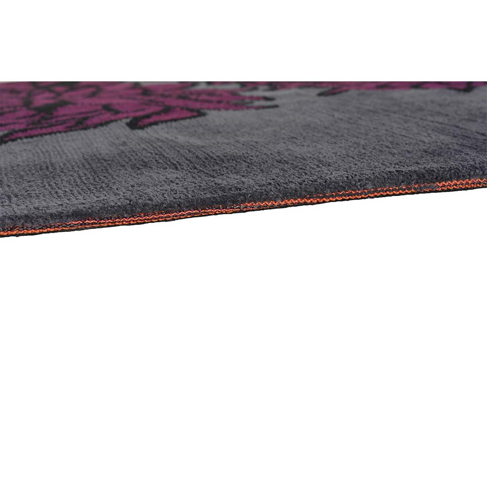 Rugs, (Presto), ICKC266C6X9, Grey, Purple and Orange Floral Polyester Carpet, Rugs - VT-15967-72X108inches