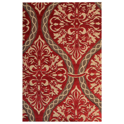 Rugs, (Presto), ICKC291C4X6, Red, Brown and Gold Abstract Polyester Carpet, Rugs - VT-15974-48X72inches