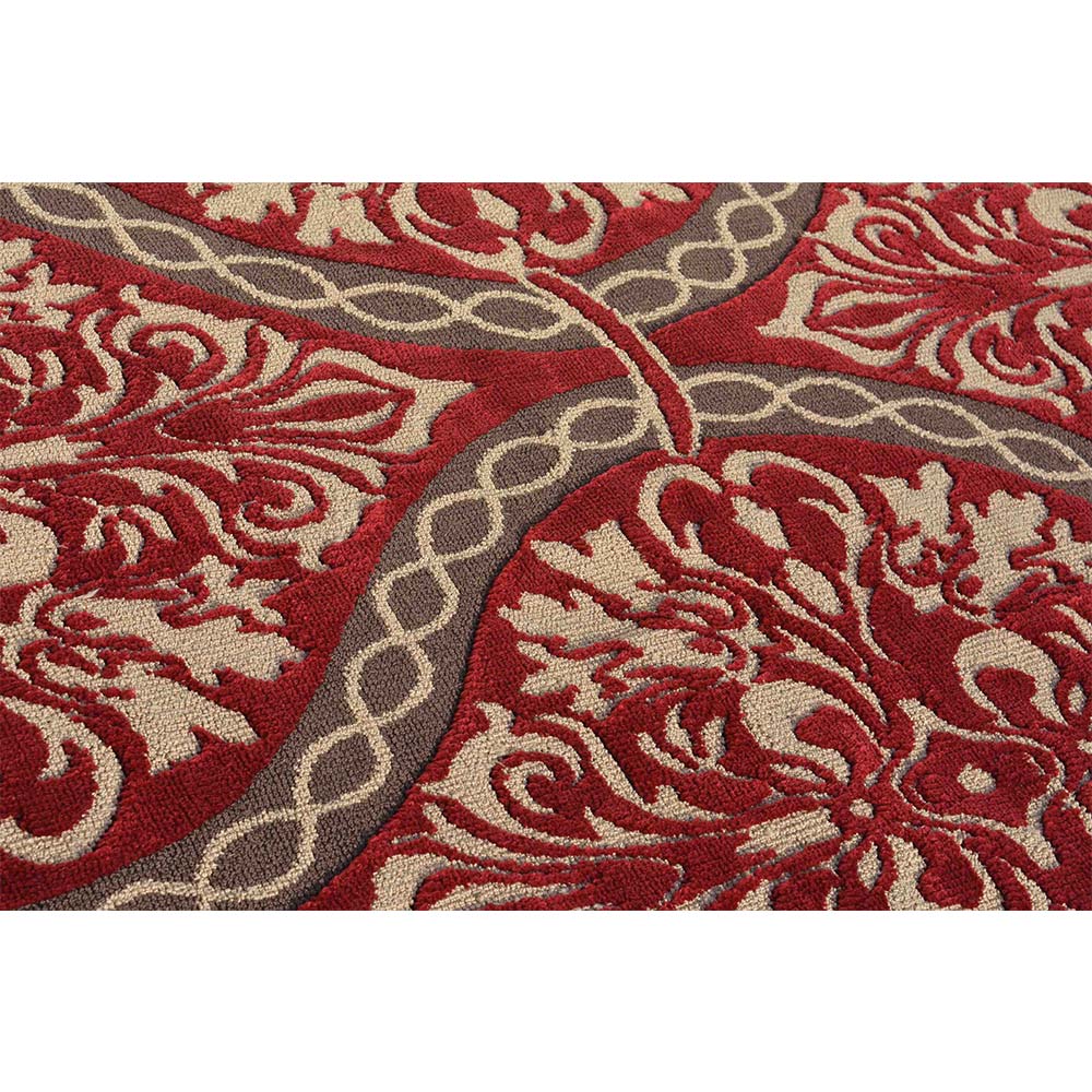Rugs, (Presto), ICKC291C4X6, Red, Brown and Gold Abstract Polyester Carpet, Rugs - VT-15974-48X72inches