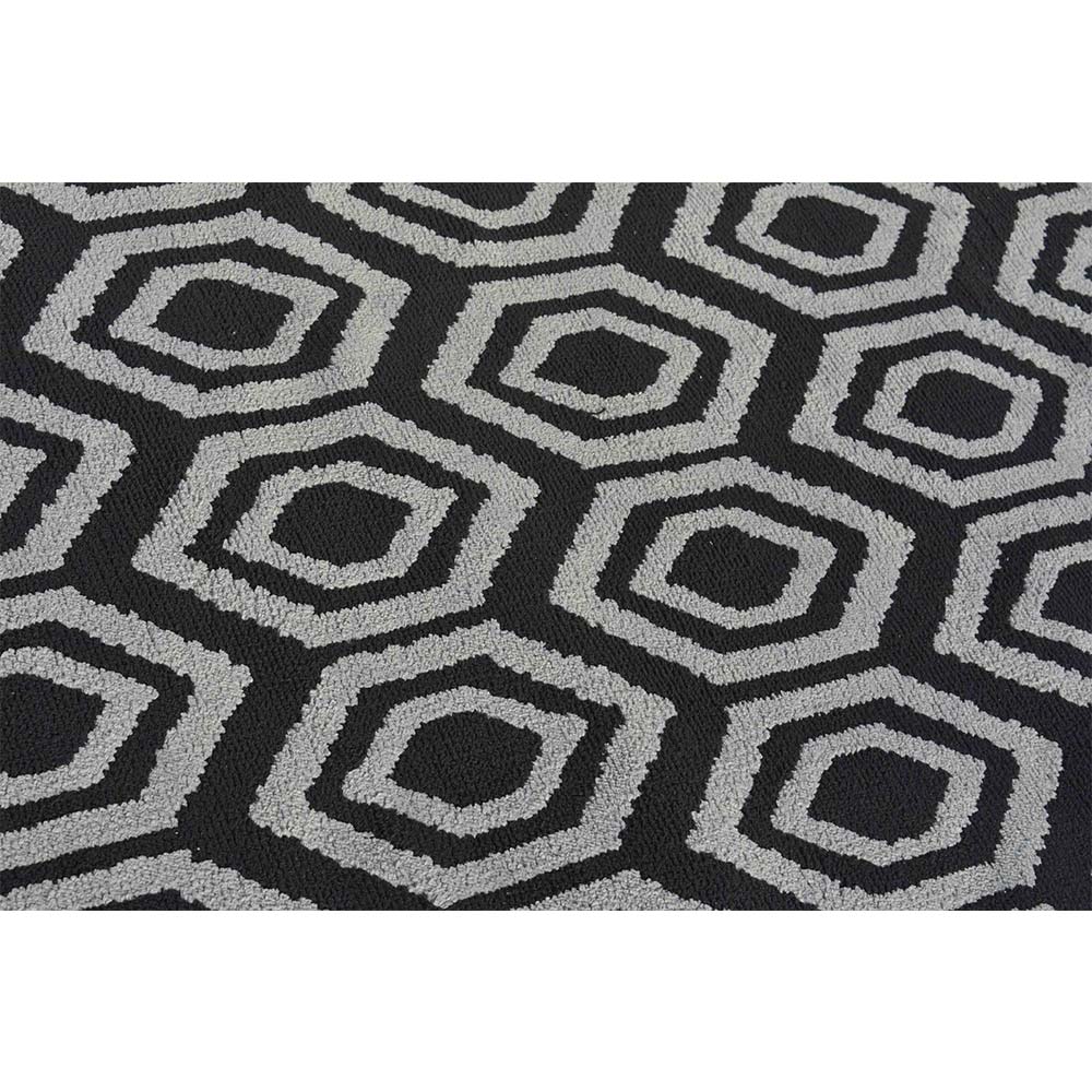 Rugs, (Presto), ICKC305C4X6, Black and Grey Abstract Polyester Carpet, Rugs - VT-15977-48X72inches