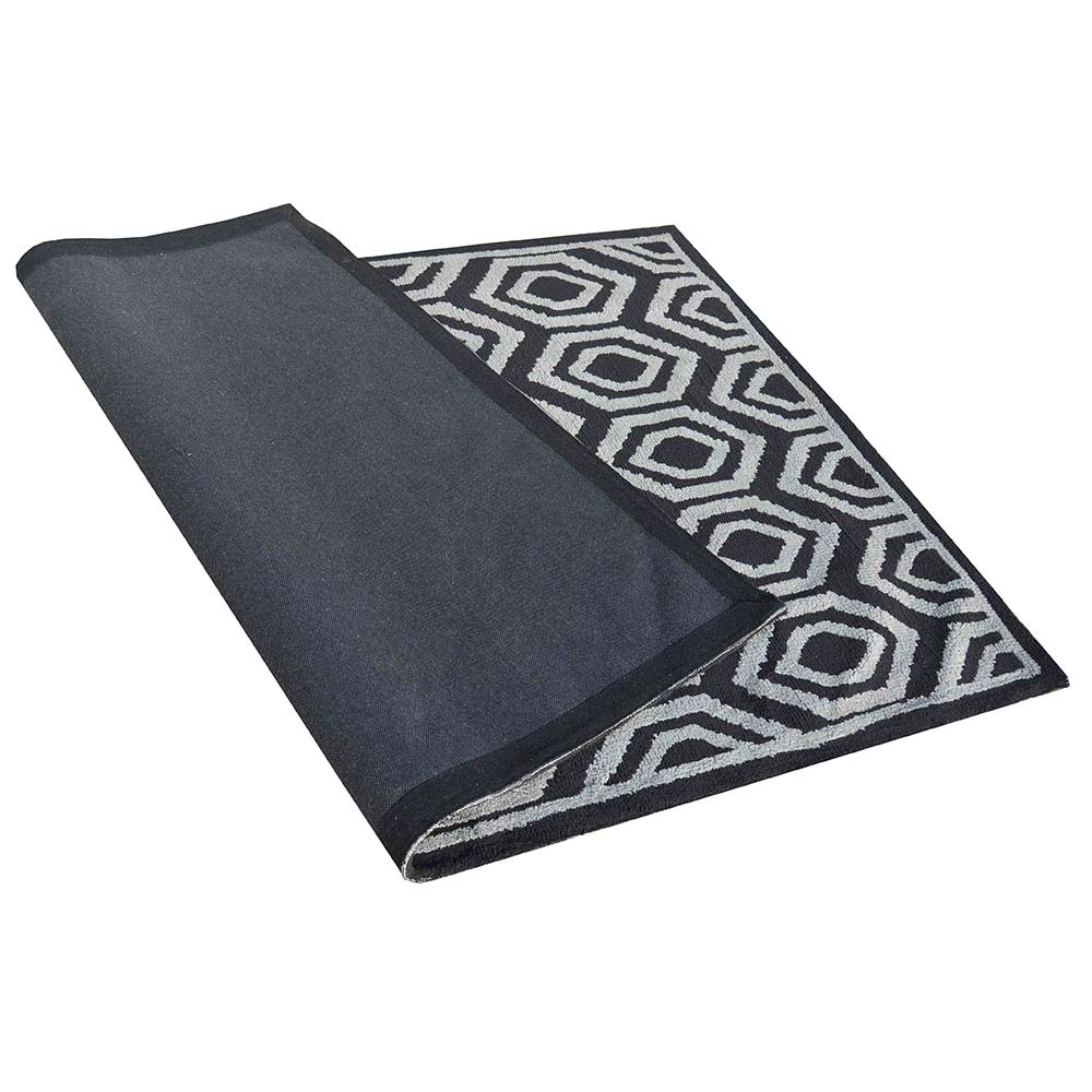Rugs, (Presto), ICKC305C4X6, Black and Grey Abstract Polyester Carpet, Rugs - VT-15977-48X72inches