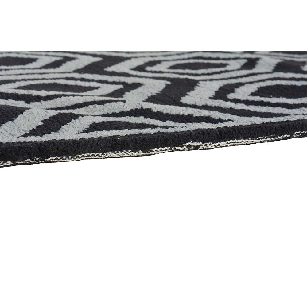 Rugs, (Presto), ICKC305C2X5, Black and Grey Abstract Polyester Carpet, Rugs - VT-15977-22X55inches