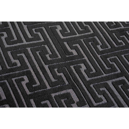 Rugs, (Presto), ICKC305C5X7, Black and Grey Abstract Polyester Carpet, Rugs - VT-15979-60X84inches