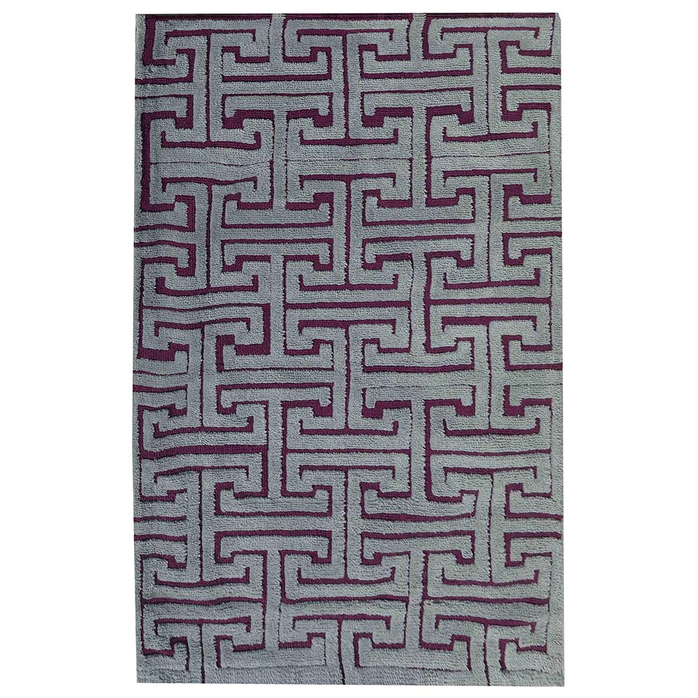 Rugs, (Presto), ICKC317C2X5, Grey and Purple Abstract Polyester Carpet, Rugs -VT-15980